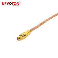 Kabel RF RG179 Jumper 75ohm, Rakitan Kabel Konektor, Suplai Pabrik, Soket F Female Jack Hembra ke Steker Mcx Male Macho Lurus