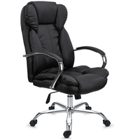 Chaise de bureau de direction à dossier haut à prix avantageux, réglable, en cuir PU, ergonomique, avec roulettes
