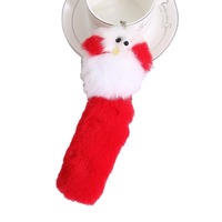 Porte-clés personnalisé en fourrure de renard moelleuse, mignon, pour sac, décoration de voiture, souvenir de couple, accessoire bébé, cadeau