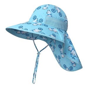 Sombrero de pescador de algodón con protección UV y ala ancha para niños, protección solar para bebés, para la playa y uso diario al aire libre, venta al por mayor, OEM personalizado - Product Image 4