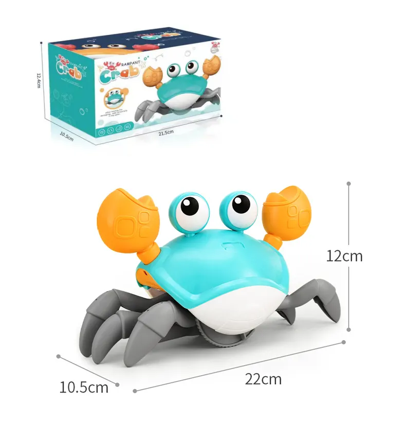 Cute Plastic Wind Up Water Walking Baby Moving Bath Toy Animal Sensing Tummy Escape Dancing Crawling Crab Toy para o presente infantil