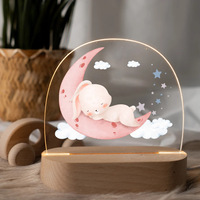 Vente Flash Transfrontalière en Stock : Petite Lampe de Nuit DIY en Acrylique Lumineux, Cadeau d'Anniversaire Animal de Dessin Animé pour Enfants