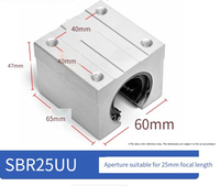 Rail de guidage linéaire SBR25 avec bloc de roulement SBR25UU, axe de glissement linéaire de 25 mm, axe optique pour pièces de machine CNC et imprimante 3D