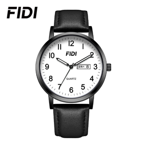 Reloj de Cuarzo para Estudiantes FIDI con Correa de Silicona y Cuero, Resistente al Agua 3ATM, con Visualización de Fecha, Estilo Minimalista e Informal para Adolescentes - Product Image 1