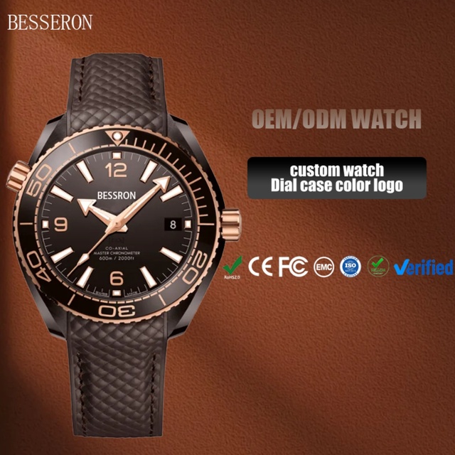 Custom Logo Fashion Luxury Quartz Japan Movement Men's Business Watch 42mm 304 Stainless Steel Band Case Sapphire Crystal