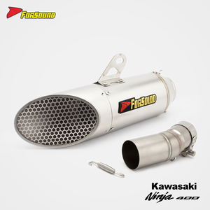 Precio de Fábrica al por Mayor Forsound: Escape Rectangular de Doble Salida de Acero Inoxidable con Diseño de Panal de Abeja para <span class=keywords><strong>Kawasaki</strong></span> Ninja <span class=keywords><strong>400</strong></span> - Product Image 5