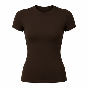 Abbigliamento Yoga di Marca Famosa per Donne, T-shirt Traspirante Aderente a Maniche Regolari per Allenamento Pilates - Product Image 4