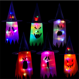Glowing Luminous Halloween Đảng trang trí phù thủy <span class=keywords><strong>hat</strong></span> đèn <span class=keywords><strong>LED</strong></span> cho trẻ em Đảng ngoài trời trang trí nội thất cây treo trang trí Wizard <span class=keywords><strong>hat</strong></span> - Product Image 1