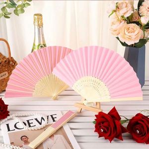 Éventail portable personnalisable en bambou pour mariage à la plage, motifs floraux tropicaux, noms pour décoration intérieure, Nouvel An chinois - Product Image 2
