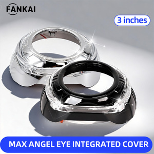 Fankai 3.0 pulgadas MAX Cuadrado en forma de U LED Bi-Xenón Lente de material PC con parasol integrado y guía de luz, cubierta decorativa Angel Eye para coche - Product Image 4
