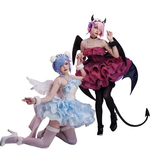 Rem Ram Cosplay Anime Re Zero Cosplay Costume Women Angel / Devil Version Re Zero Rem Cosplay Costume Ram Halloween
