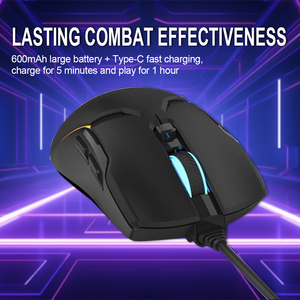 Biểu Tượng Tùy Chỉnh Màu Đen Chuột Chơi Game 6D Tri Chế Độ Có Dây Không Dây RGB Chuột Với Điều Khiển Phần Mềm - Product Image 4