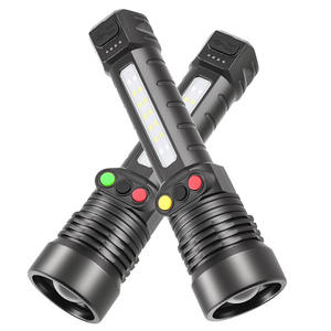 Lampe torche multifonction LED rechargeable Yiwu 1800mAh avec batterie intégrée, chargement Type C, zoom, lumière latérale et lampe de signalisation - Product Image 1