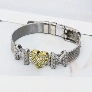 Exquisite Women's Vintage 18K Gold Plated Cotton Cord Mother <b>Initial</b> Heart Shape Pendant Gift Bracelet - Product Image 3