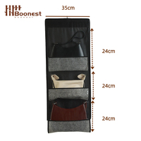 Organisateur de sacs à main suspendu robuste 80g à 6 poches, sac de rangement double face en PVC transparent, cintre pliable personnalisé pour sacs