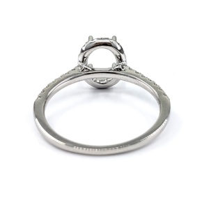 Bijoux fins en or 18 carats, bague semi-montée ovale en or blanc 18 carats avec diamants de haute qualité, cadeau pour la femme, idéal pour la fête des mères - Product Image 3