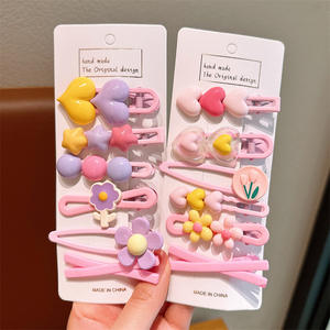 Sıcak satmak süper sevimli pembe çocuk saç tokası Set alın yan klip tatlı BB patlama saç dekorasyon tokalar ile kızlar için - Product Image 4