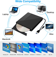 USB 3.0 Type-C External Optical Drive with SD/TF Card Reader Portable DVD Burner Fast Data Transfer for Laptop & MacBook