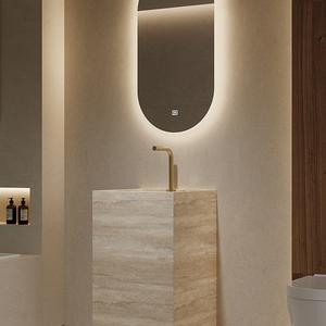 Lavabo sur pied en pierre frittée de qualité supérieure - Lavabo intégré autoportant pour hôtel, villa, cour extérieure - Product Image 4