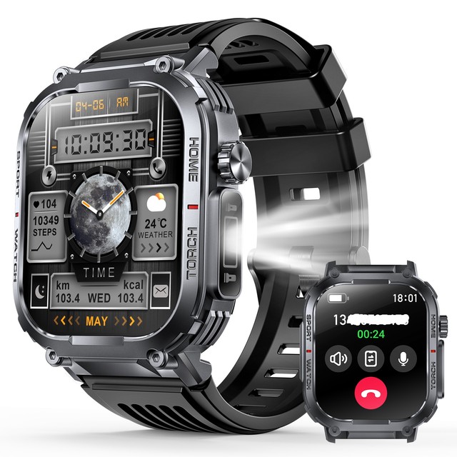 Newest Outdoor Sports Smart Watch S320B  HD Large Screen 3ATM Deep Waterproof Flashlight Fitness Tracker Smartwatch