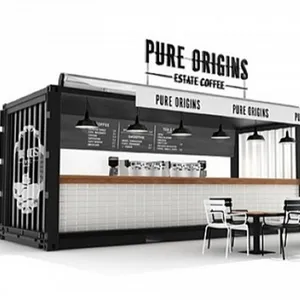 Design No.10 Commercial Prefabricated Container Cafe Shop Cafe Container House 40ft