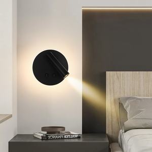 Dormitorio de Hotel, lámpara de pared LED de 3W, rotación, cabecera de lectura nocturna, cabecero, punto de luz, tela de cuerpo de hierro, diseño moderno, regulable, cálido - Product Image 6