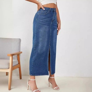 Wholesale Summer New Fashionable High Waist Casual Retro Denim Women's Half Skirt <b>Jeans</b> Skirt Women Denim - Product Image 4