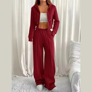 Conjuntos Deportivos de Dos Piezas para Mujer al por Mayor, Ropa Deportiva Personalizada, Sudadera con Capucha y Cremallera Completa, Pantalones Jogger para Mujer - Product Image 6