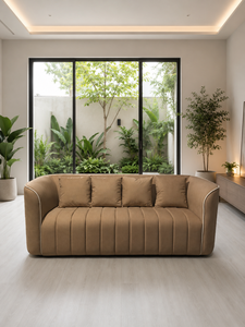Sofá Contemporáneo de 3 Plazas con Estructura de Madera Maciza, Espuma de Alta Densidad y Tela Premium para Sala de Estar - Product Image 1