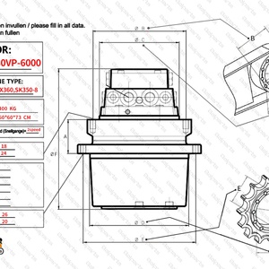 Motor de Desplazamiento para Excavadora SY335 MAG170VP-5000, Transmisión Final para SY - Product Image 2