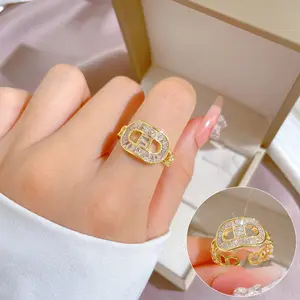 Bijoux de mariage de mode bague réglable ouverte numérique 8 anneaux de mariage en cristal pour les femmes