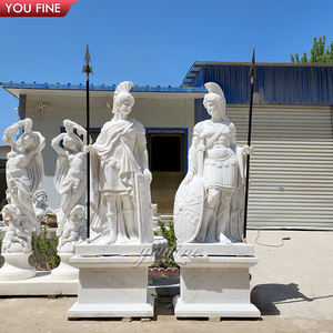 Figura de jardín al aire libre de tamaño real, escultura de soldado romano de mármol para personas - Product Image 1