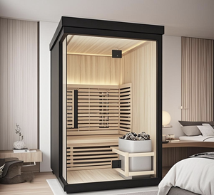 काले आउटडोर भाप सौना लकड़ी का पूर्ण स्पेक्ट्रम सौना रूम - Product Image 4
