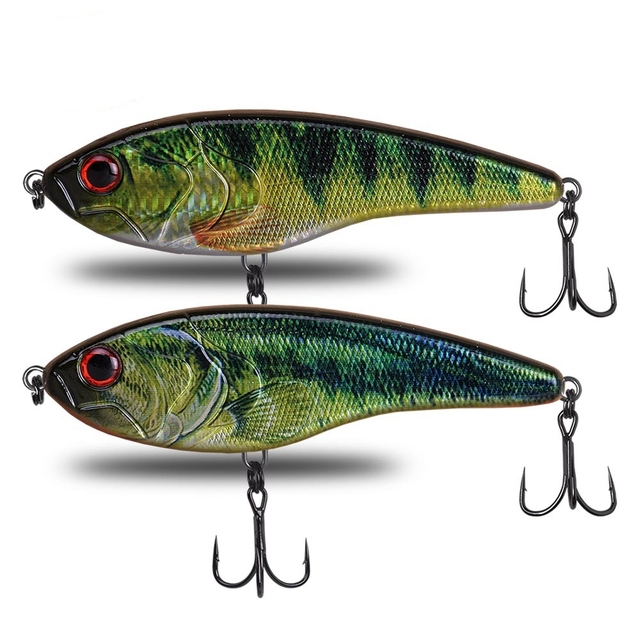LETOYO 130mm 57g Jerkbait Hard Pike Bait Pencil Bait with Hooks for Freshwater Sea Water & Salmon Target for Bass Fishing