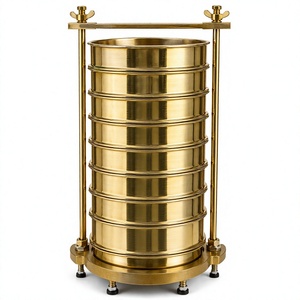 Agitador de tamices de latón para equipos de laboratorio con soporte ajustable y tamices múltiples - Product Image 1
