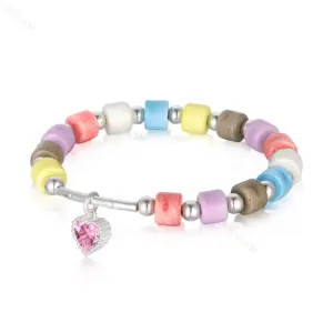 Dylam 2022 Summer Fine Jewelry Colorful Stone Adjustable Stackable Tennis 925 Sliver Bracelet Women Beaded Bracelets Bangles