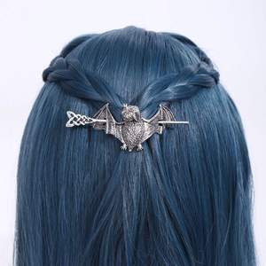 Horquillas para el Cabello con Diseño de Murciélago Gótico Nórdico Vintage para Mujer, Horquilla de Metal Antigua, Adorno de Cabeza Punk Pagano de Bruja, Joyería para el Cabello Vikinga Wicca, Regalo para Mujer - Product Image 1