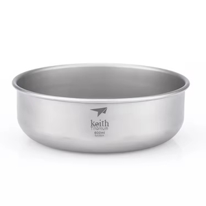 Bol à riz portable en titane pur, ultra-léger, gris argenté, haute durabilité, pour pique-nique urbain et extérieur, à paroi simple, sain - Product Image 1