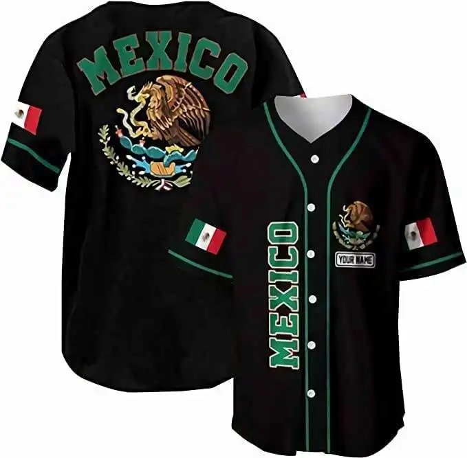 Plus Size Mexico Baseball Jersey Groothandel Truien Custom Honkbal Truien Voor Heren Superieure Kwaliteit Ademende Heren T-Shirts