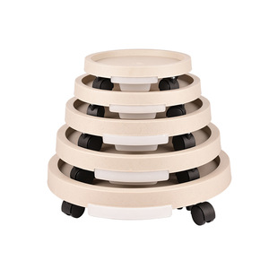 Plant Pallet with <b>Wheels</b> Round <b>Plastic</b> Rolling Flowerpot Saucer - Product Image 1