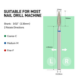 Diamant-Nagelfräser-Bits für die Nagelhautentfernung, 3/32 Zoll Diamantbohrer für Maniküre, Pediküre, Nagelhautentferner, Nagelwerkzeuge - Product Image 2