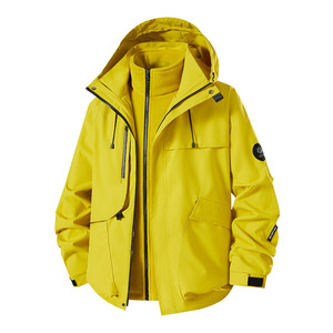Outdoor 3 In 1 Windproof Jacket Unisex Workwear Uniform Customizable With Logo Printing For Corporate Employees - Product Image 1