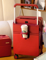 Ensemble de bagages de voyage personnalisés avec logo, valises rigides légères en PC avec serrure TSA et mini trousses de toilette, lot de 2