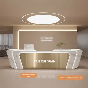 सौंदर्य सैलून के लिए आधुनिक सरल डिजाइन लकड़ी रिसेप्शन डेस्क स्कूल अस्पताल कार्यालय भवन - Product Image 2