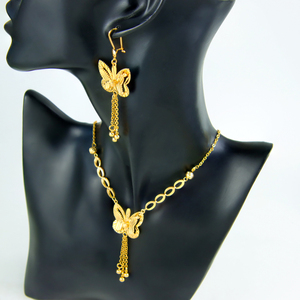 Conjunto de Joyería de Mariposa que No se Deslustra, Chapado en Oro de 21k, Elegante Collar con Colgante para Novia, Conjuntos de Joyería para Bodas y Fiestas - Product Image 4