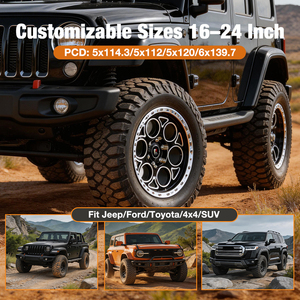<span class=keywords><strong>ล้อ</strong></span>อัลลอยด์ <span class=keywords><strong>KSR</strong></span> Off-Road สีดำเงาแบบเจาะรู ขอบตัดขึ้นรูป ขนาด 16 17 18 19 20 21 22 23 24 นิ้ว สำหรับ Ford Bronco Sport และอื่นๆ - Product Image 5