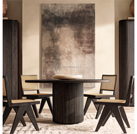 Nouvelle arrivée Mobilier de salle à manger Table de salle à manger ronde multi-tailles de forme audacieuse en bois