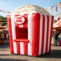 Seni Emas Kustom untuk Tenda Kios Popcorn Tiup Corn-1 Oxford 2x2x3m, Acara Karnaval, Pesta, Promosi Iklan