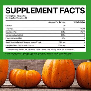 High Quality Pumpkin Seed Oil Softgels with Saw Palmetto Extract Supports Urinary Health Prostate <b>Supplement</b> Softgel - Product Image 6