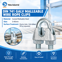 DIN 741 Drahtseilklemmen aus Schmiedeeisen nach BS EN 13411-5, verzinkt, 3-40mm U-Bolzen-Kabelklemmen für Rigging, Heben und Marine